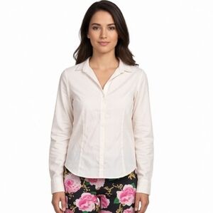 H&M Pink Fited Button Bown Blouse Size 10